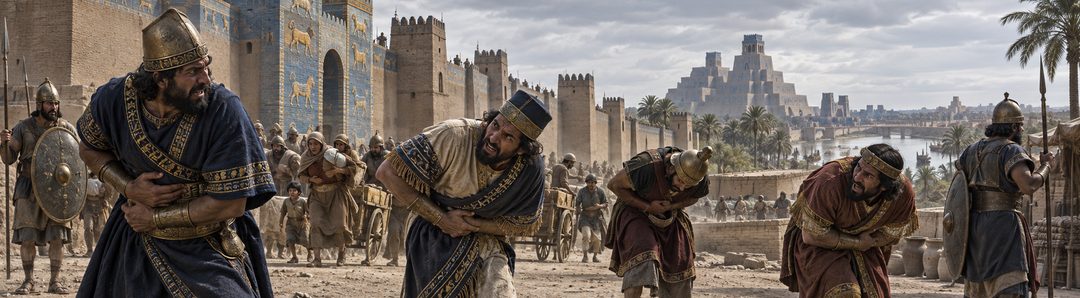 Illustratie bij: Babylon en Israël krimpen ineen als een barende vrouw.