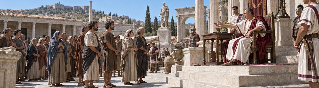 Illustratie bij: Martelaren blijven Christus trouw tegenover Romeinse macht.