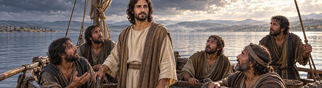 Illustratie bij: De discipelen verwonderen zich over Jezus na de stilte.