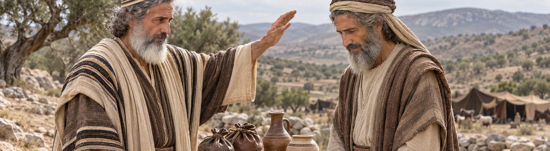 Illustratie bij: Abraham ontvangt de zegen van Melchizedek.