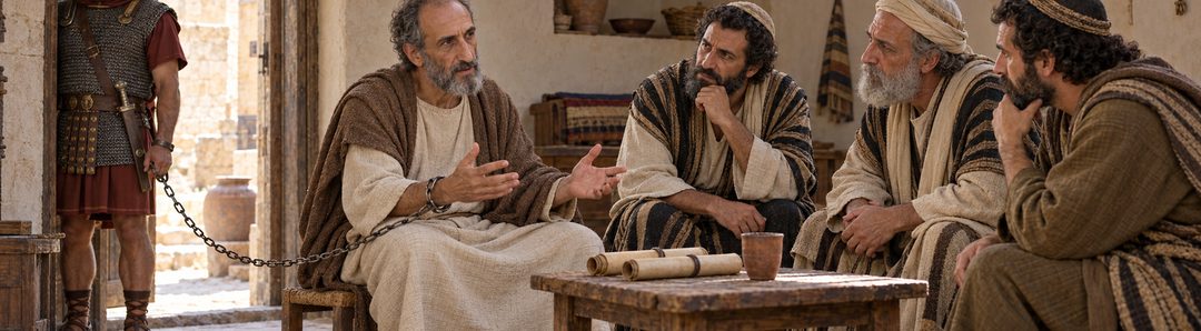 Illustratie bij: Paulus ontvangt Joodse leiders in Rome.