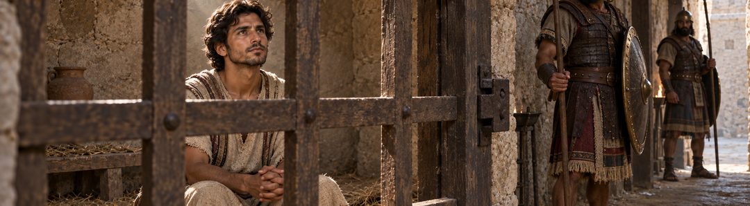 Illustratie bij: Psalm 56: David vertrouwt God in gevangenschap.