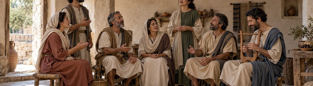 Illustratie bij: Psalmen zingen met eenvoudige snaarbegeleiding.