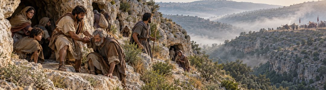 Illustratie bij: Israëlieten verbergen zich voor de Filistijnen.