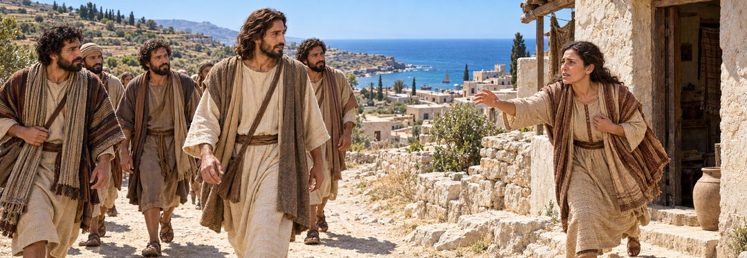 Illustratie bij: Jezus trekt naar het gebied van Tyrus en Sidon.