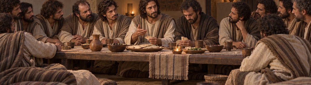 Illustratie bij: Jezus voorzegt het verraad aan tafel.