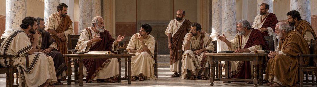 Illustratie bij: Het debat over Christus op het concilie van Nicea.
