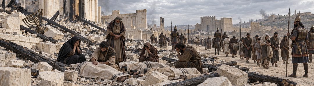 Illustratie bij: Rouw bij de verwoeste tempel van Jeruzalem.