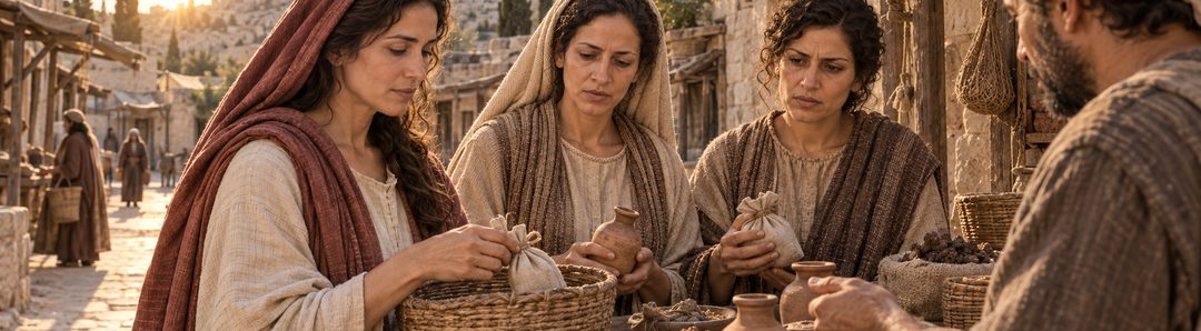 Illustratie bij: De vrouwen kopen specerijen voor Jezus’ lichaam.