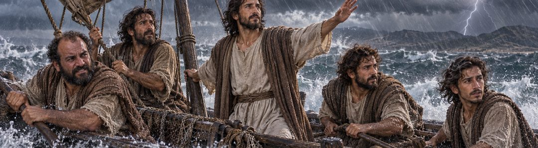 Illustratie bij: Jezus bestraft wind en golven.