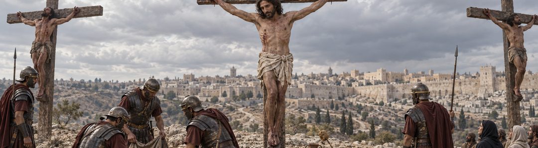 Illustratie bij: Jezus bidt om vergeving aan het kruis.