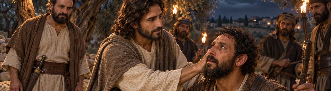 Illustratie bij: Jezus geneest het oor van Malchus.