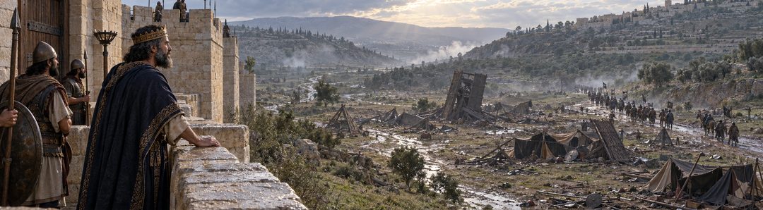 Illustratie bij: Jeruzalem bevrijd van het Assyrische beleg.