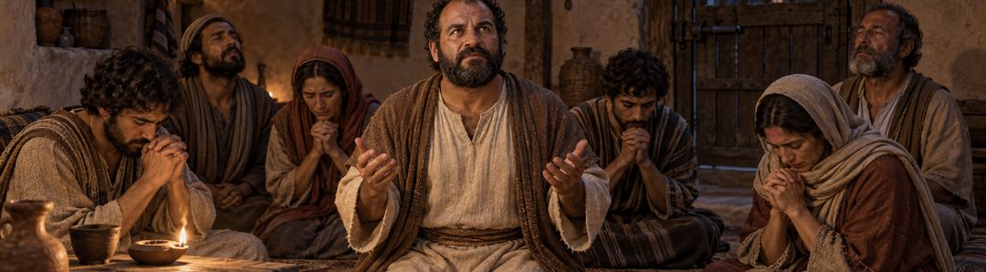 Illustratie bij: De discipelen beantwoorden vervolging met gebed.