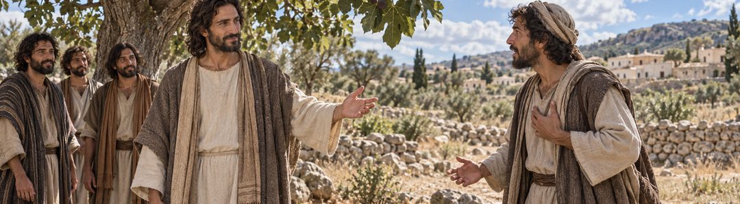 Illustratie bij: Nathanaël wordt als oprecht Israëliet verwelkomd.