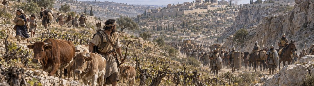 Illustratie bij: Assyrië maakt wijngaarden tot dorens en distels.