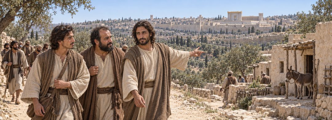 Illustratie bij: Jezus nadert Jeruzalem als Messias.