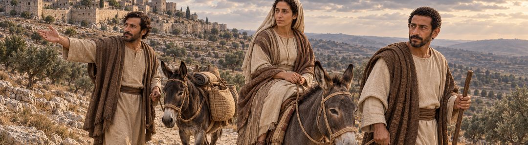 Illustratie bij: De reizigers gaan Jebus voorbij.