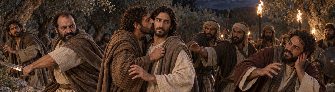 Illustratie bij: De kus van Judas en Petrus’ zwaard.
