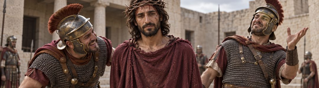 Illustratie bij: Jezus verdraagt spot zonder terug te dreigen.