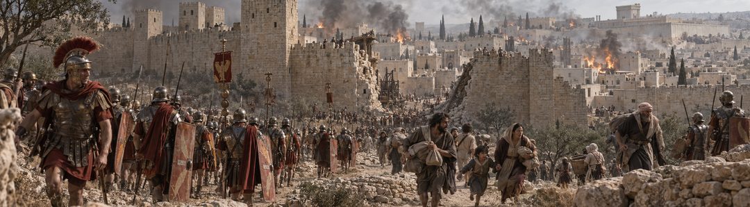 Illustratie bij: Romeinse legers steken Jeruzalem in brand.