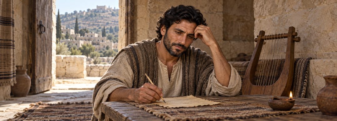 Illustratie bij: David schrijft over zijn lijden als voorafbeelding van Christus.