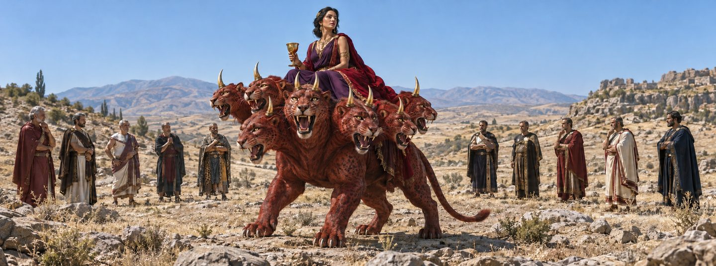 Illustratie bij: De vrouw op het scharlaken beest.