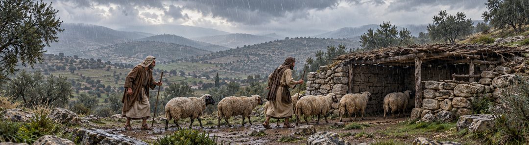 Illustratie bij: Regen uit de wolken geeft de aarde water.