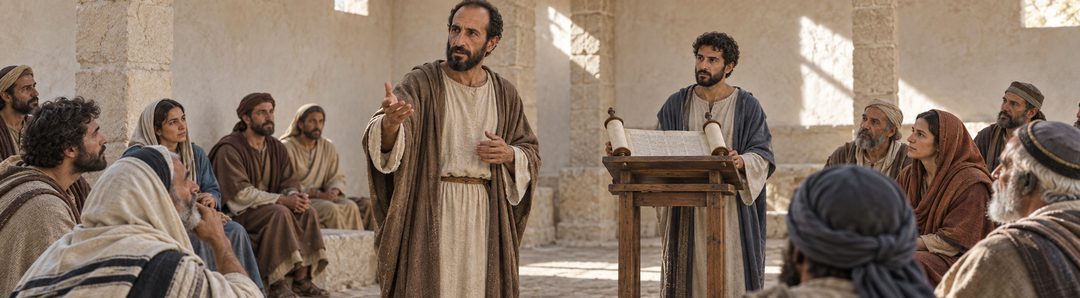 Illustratie bij: Paulus legt Psalm 2 uit in de synagoge.