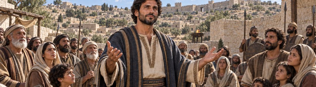 Illustratie bij: David bidt als koning voor heel Israël.