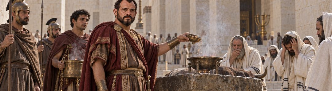 Illustratie bij: Antiochus ontwijdt de tempel in Jeruzalem.