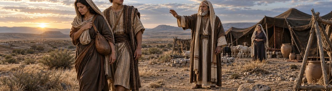 Illustratie bij: Abraham zendt Hagar en Ismaël weg.