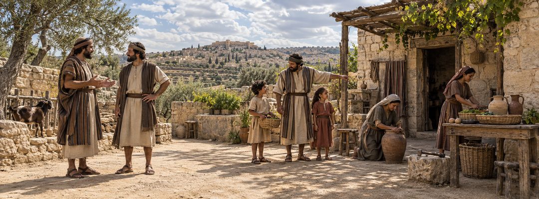 Illustratie bij: Gelijkwaardige en hiërarchische relaties in een Israëlitisch huishouden.