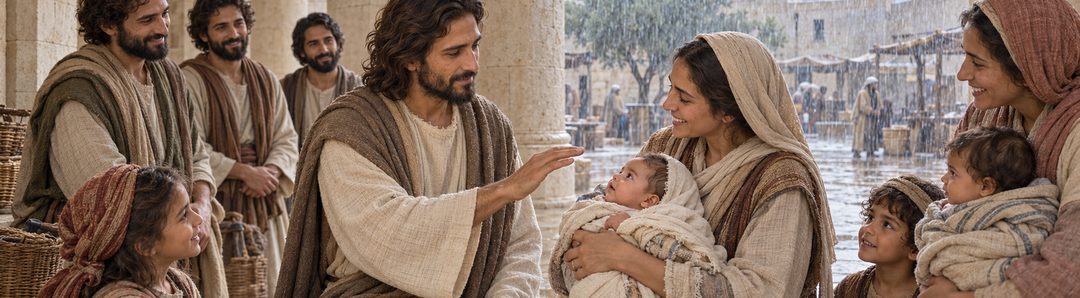 Illustratie bij: Baby’s worden door Jezus met genade ontvangen.