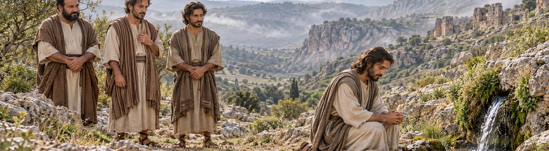 Illustratie bij: Jezus bidt bij Caesarea Filippi.