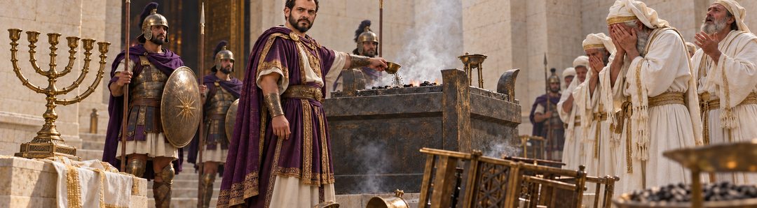 Illustratie bij: Het heiligdom wordt door Antiochus ontwijd.