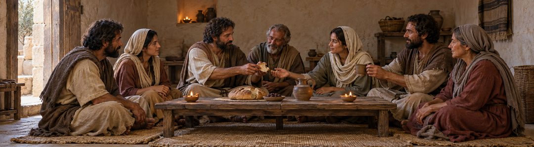 Illustratie bij: De gezamenlijke maaltijd en de vervulling in Christus.